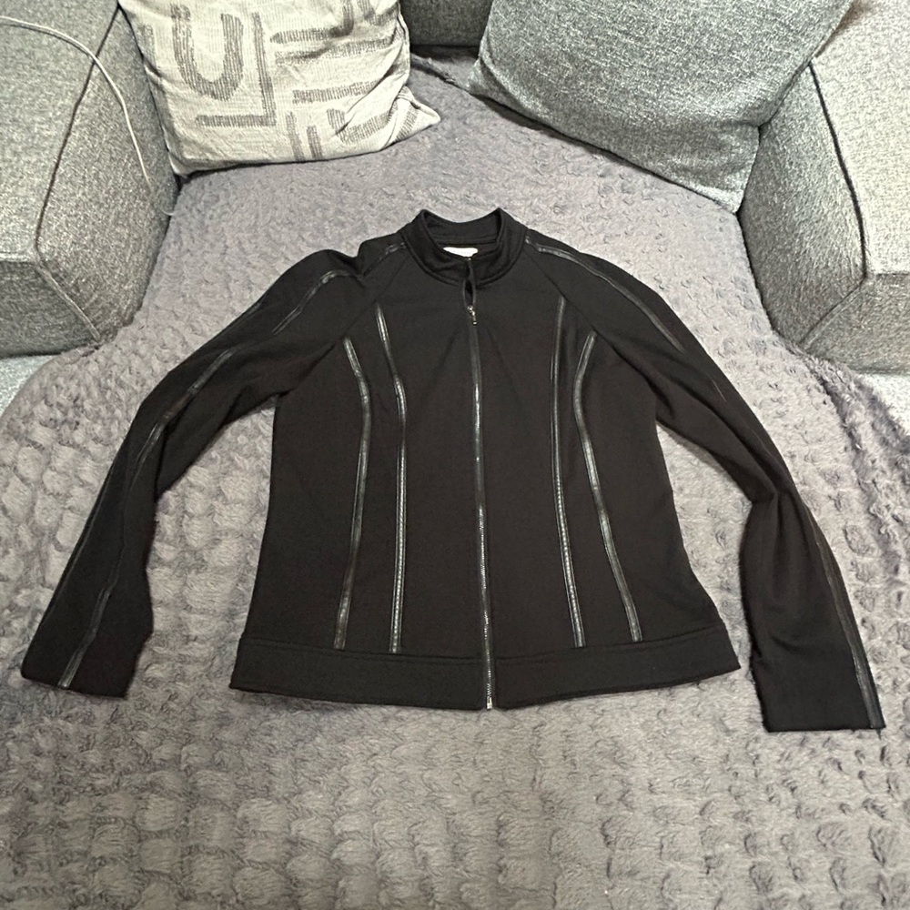 Calvin Klein Black Jacket with faux leather details